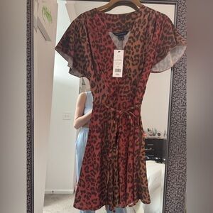 French Connection cheetah wrap dress